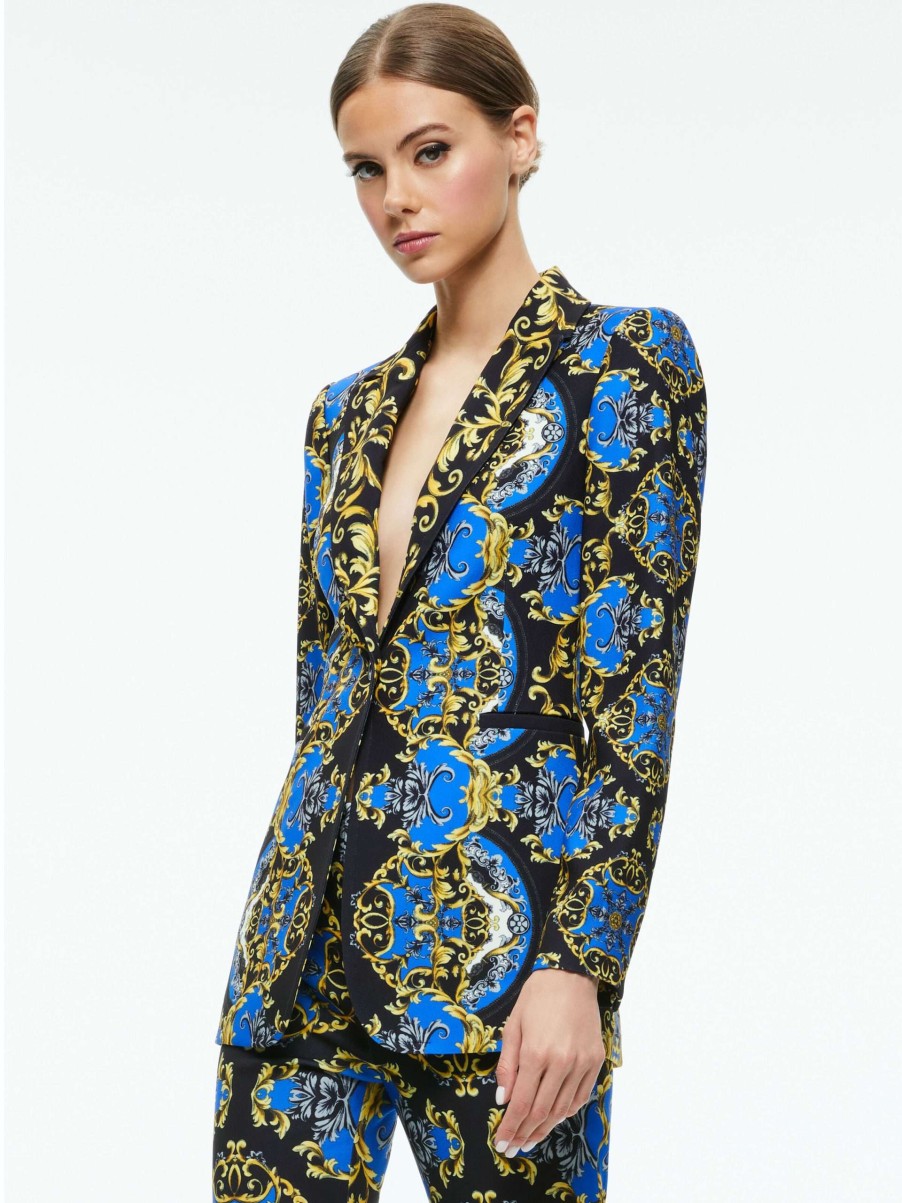 Jackets & Coats * | Breann Fitted Blazer Alice And Olivia Promotions