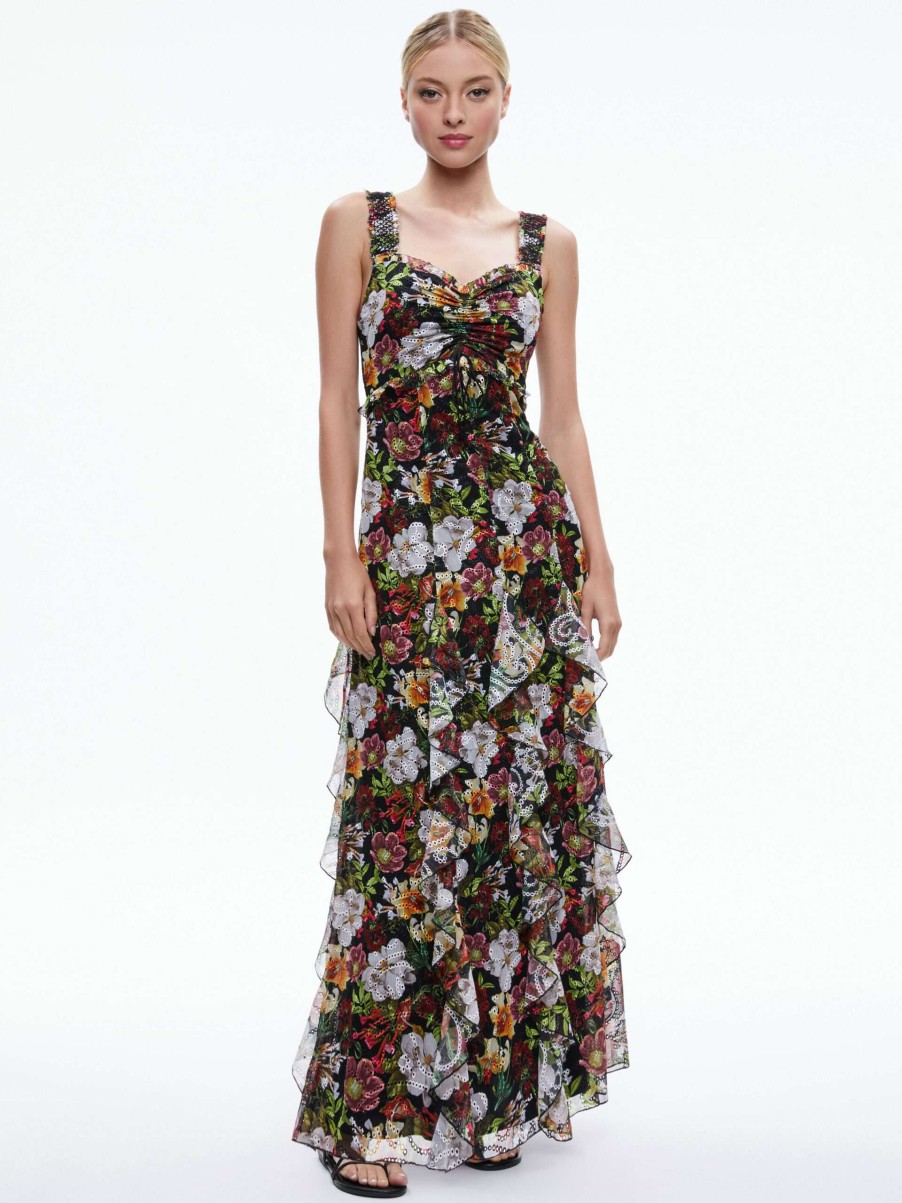 Dresses * | Rue Godet Maxi Dress Alice And Olivia Excellent Quality