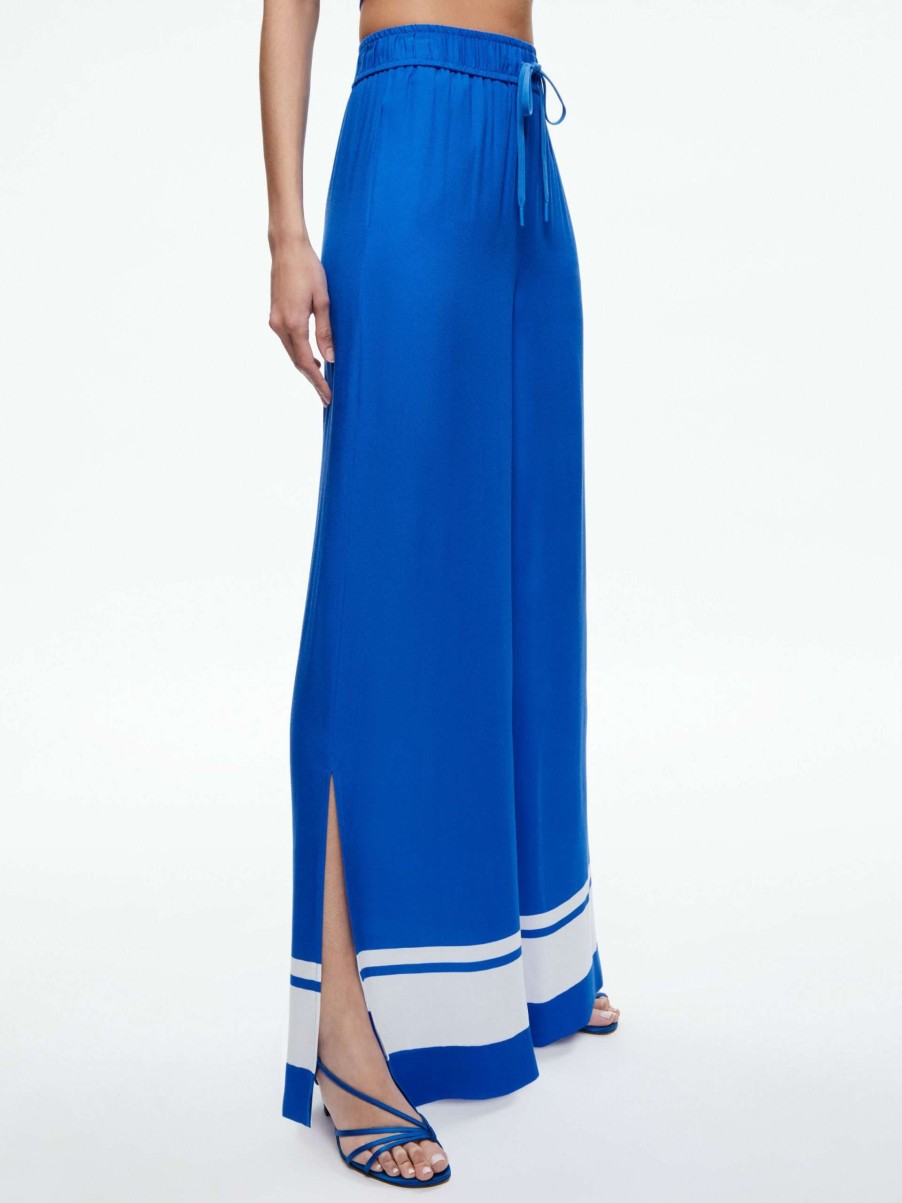 Pants * | Savetta High Waisted Wide Leg Side Slit Pant Alice And Olivia Exclusive