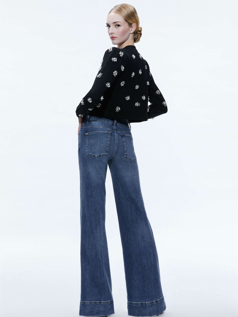 Sweaters * | Trina Embellished Cropped Cardigan Alice And Olivia Exclusive