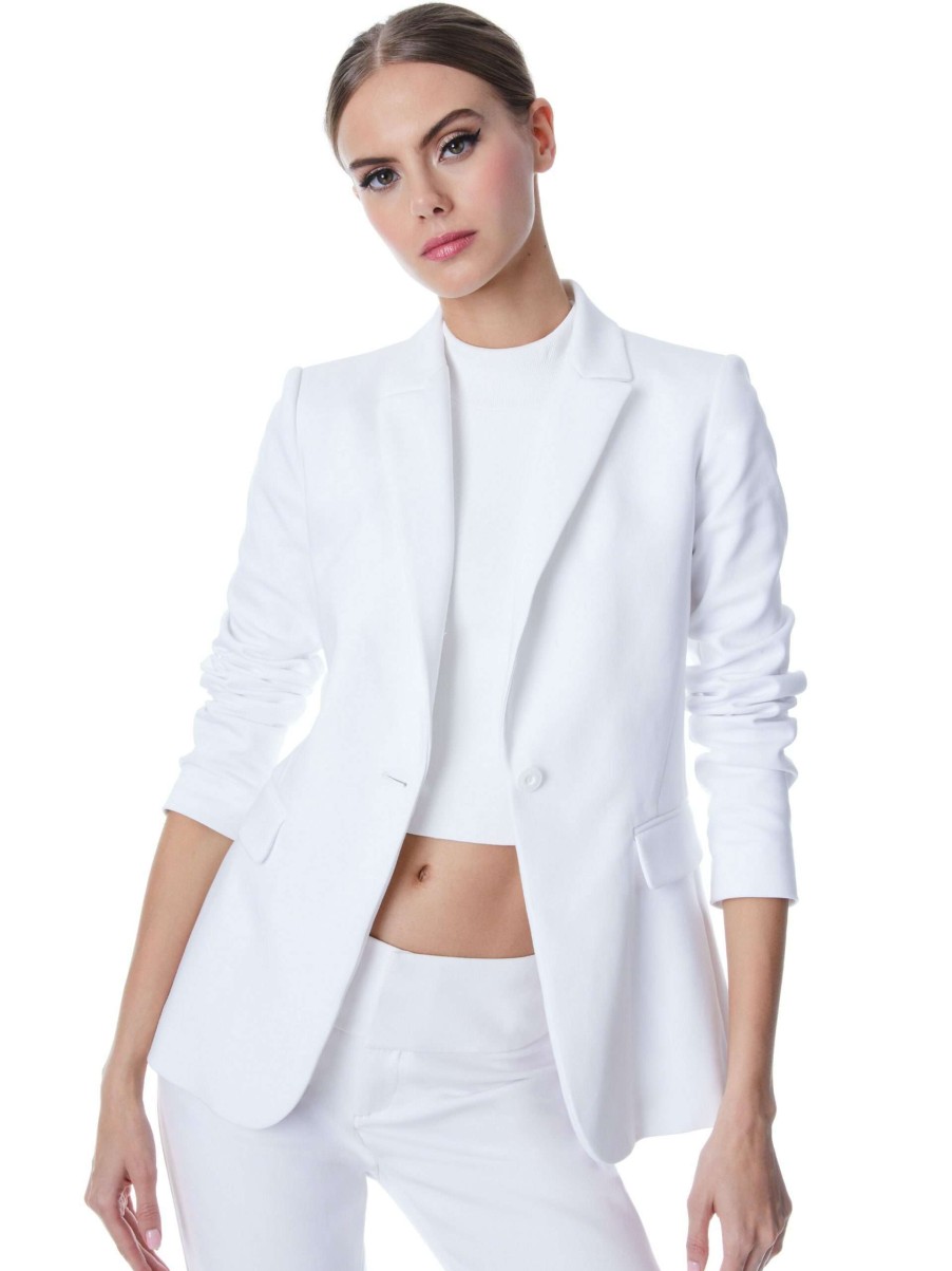 Jackets & Coats * | Macey Fitted Notch Collar Blazer Alice And Olivia Fashionable