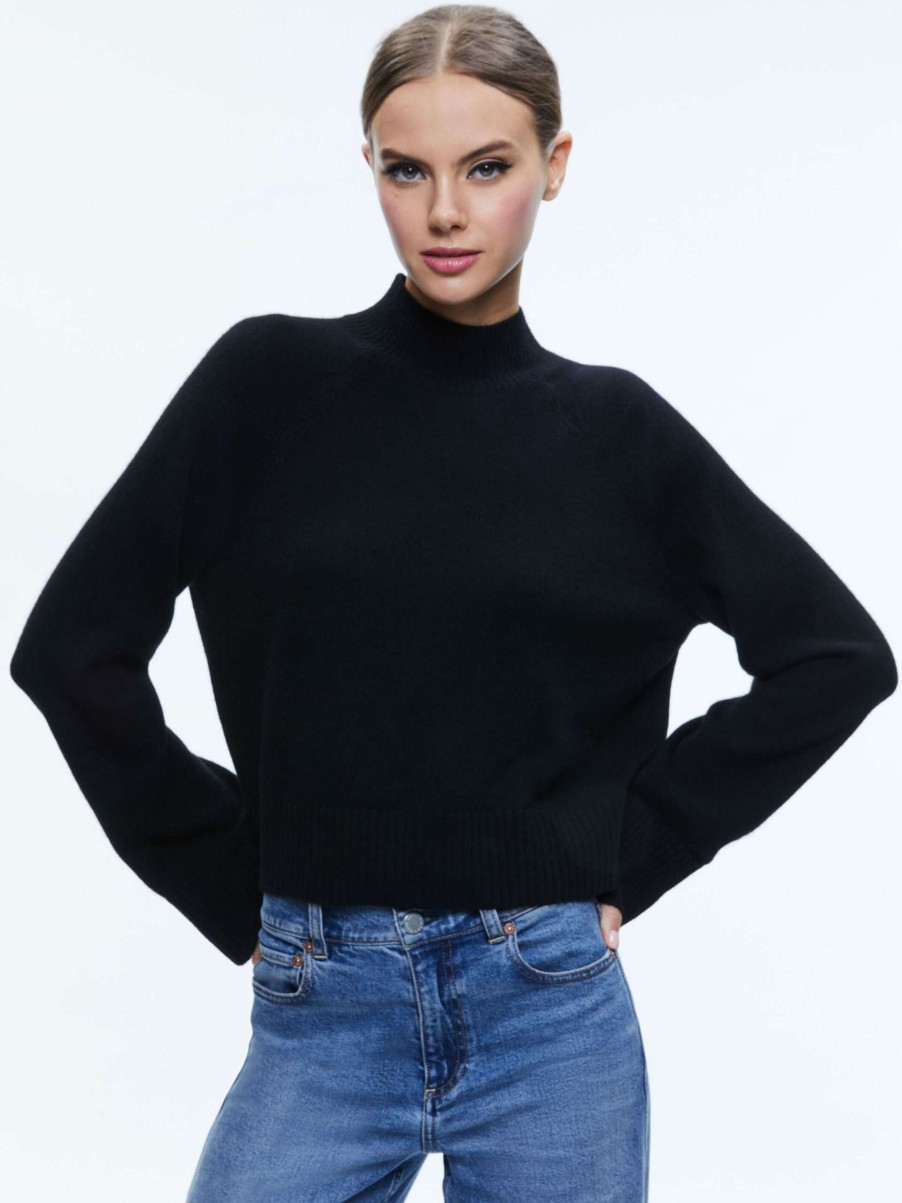 Sweaters * | Cimaron Mock Neck Pullover Alice And Olivia Promotion