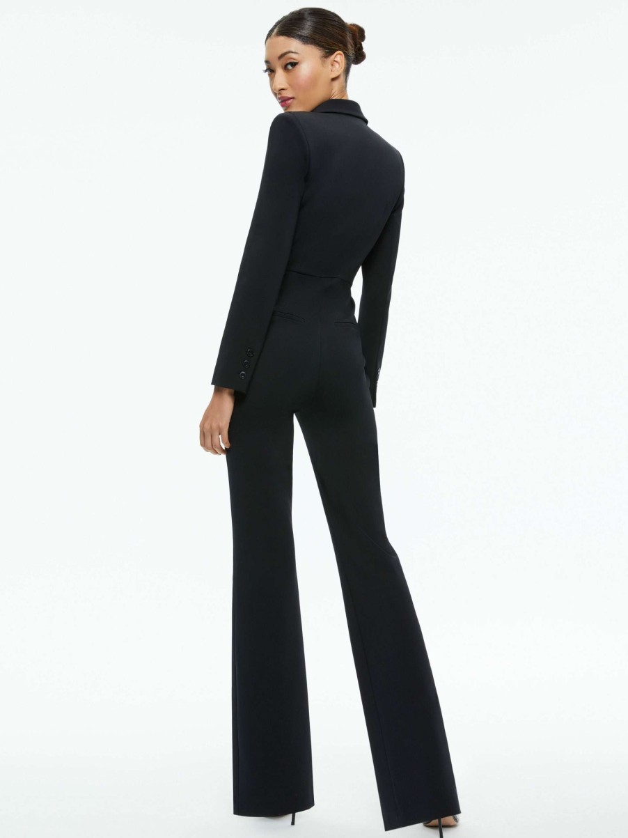 Jumpsuits * | Donovan Blazer Fitted Jumpsuit Alice And Olivia Exclusive Design