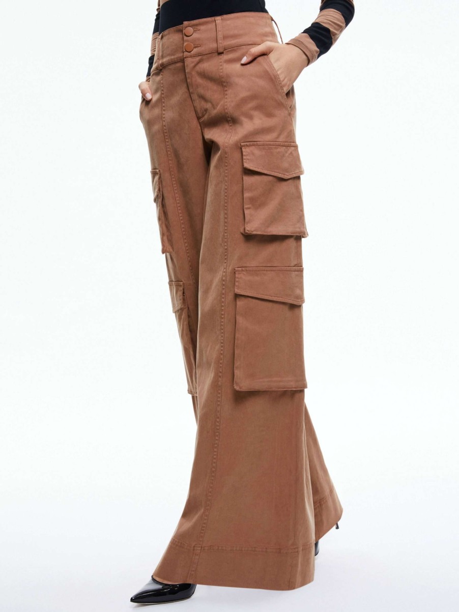 Pants * | Mame High Rise Wide Leg Cargo Pant Alice And Olivia Reliable Quality