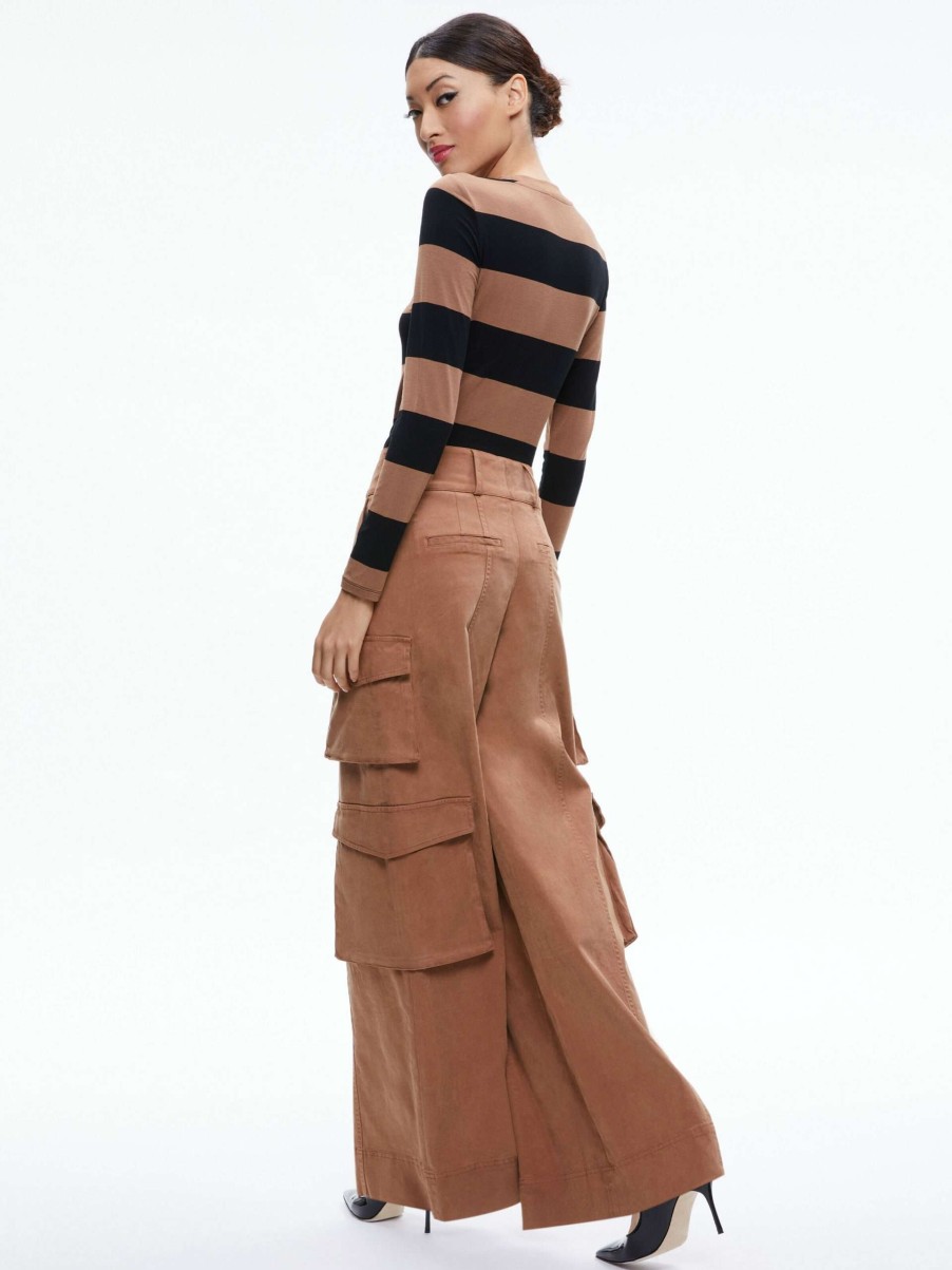 Pants * | Mame High Rise Wide Leg Cargo Pant Alice And Olivia Reliable Quality