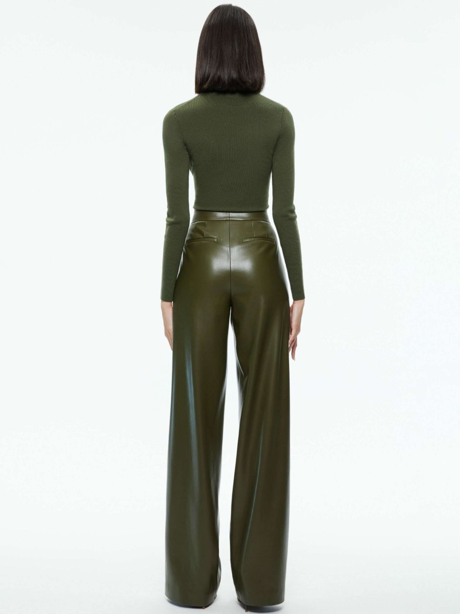 Pants * | Pompey Vegan Leather Pant Alice And Olivia 100% Guarantee