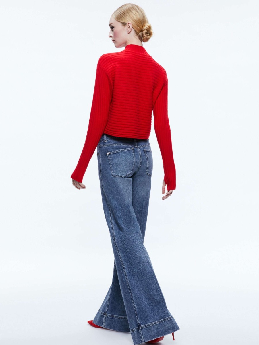 Sweaters * | Tavill Mock Neck Pullover Alice And Olivia Less Expensive