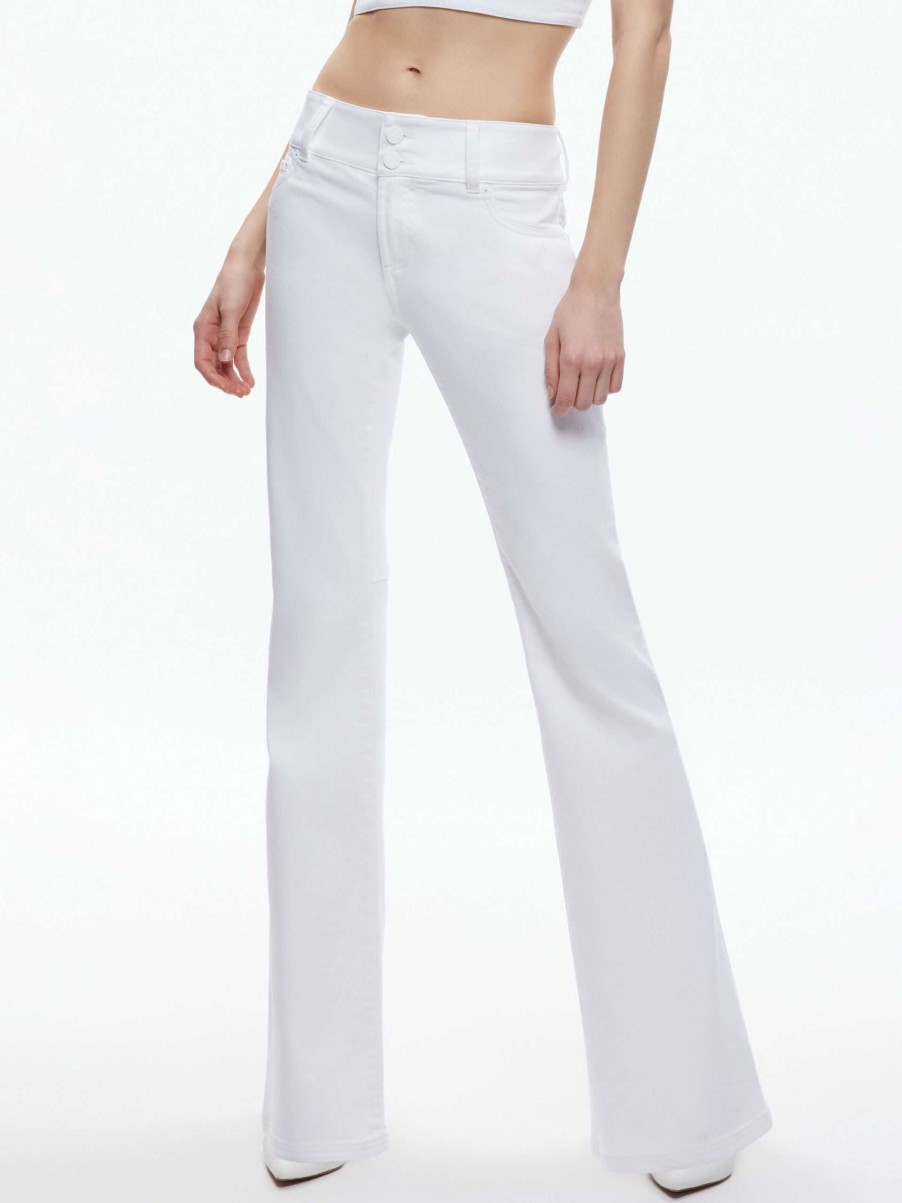 Pants * | Stacey Low Rise Bell Bottom Jean Alice And Olivia Clearance Sale