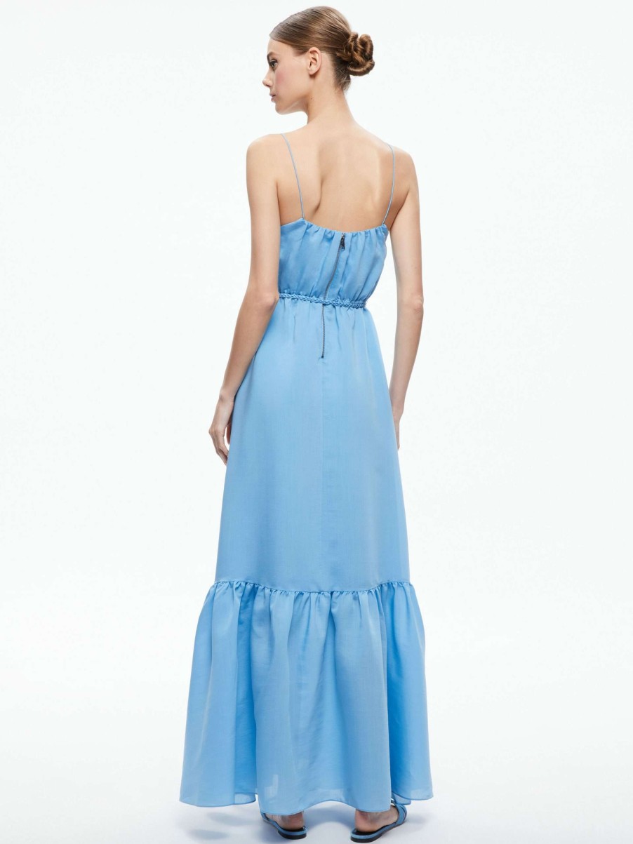 Dresses * | Jayda Scoop Neck Belted Maxi Dress Alice And Olivia Sale Online