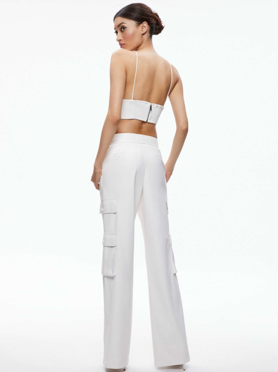 Pants * | Hayes Vegan Leather Wide Leg Pant Alice And Olivia Crazy Deals