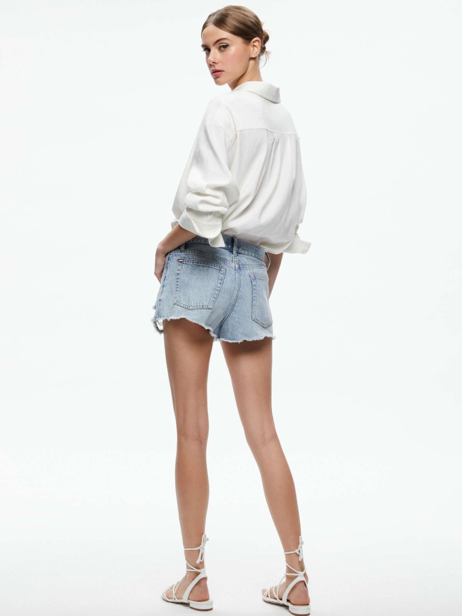 Shorts * | Amazing High Rise Denim Vintage Short Alice And Olivia Special Style