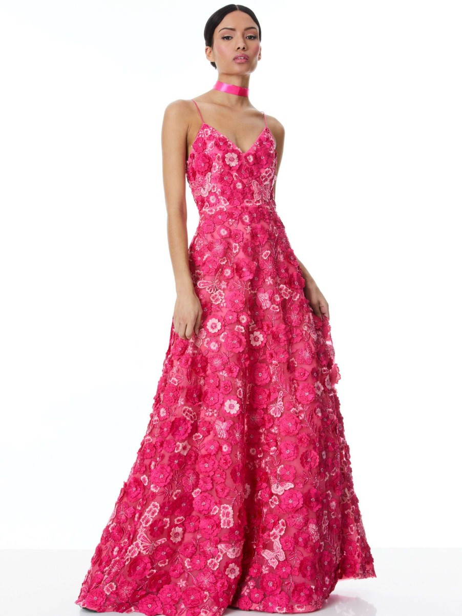 Dresses * | Domenica Embellished Ball Gown Alice And Olivia Fashionable