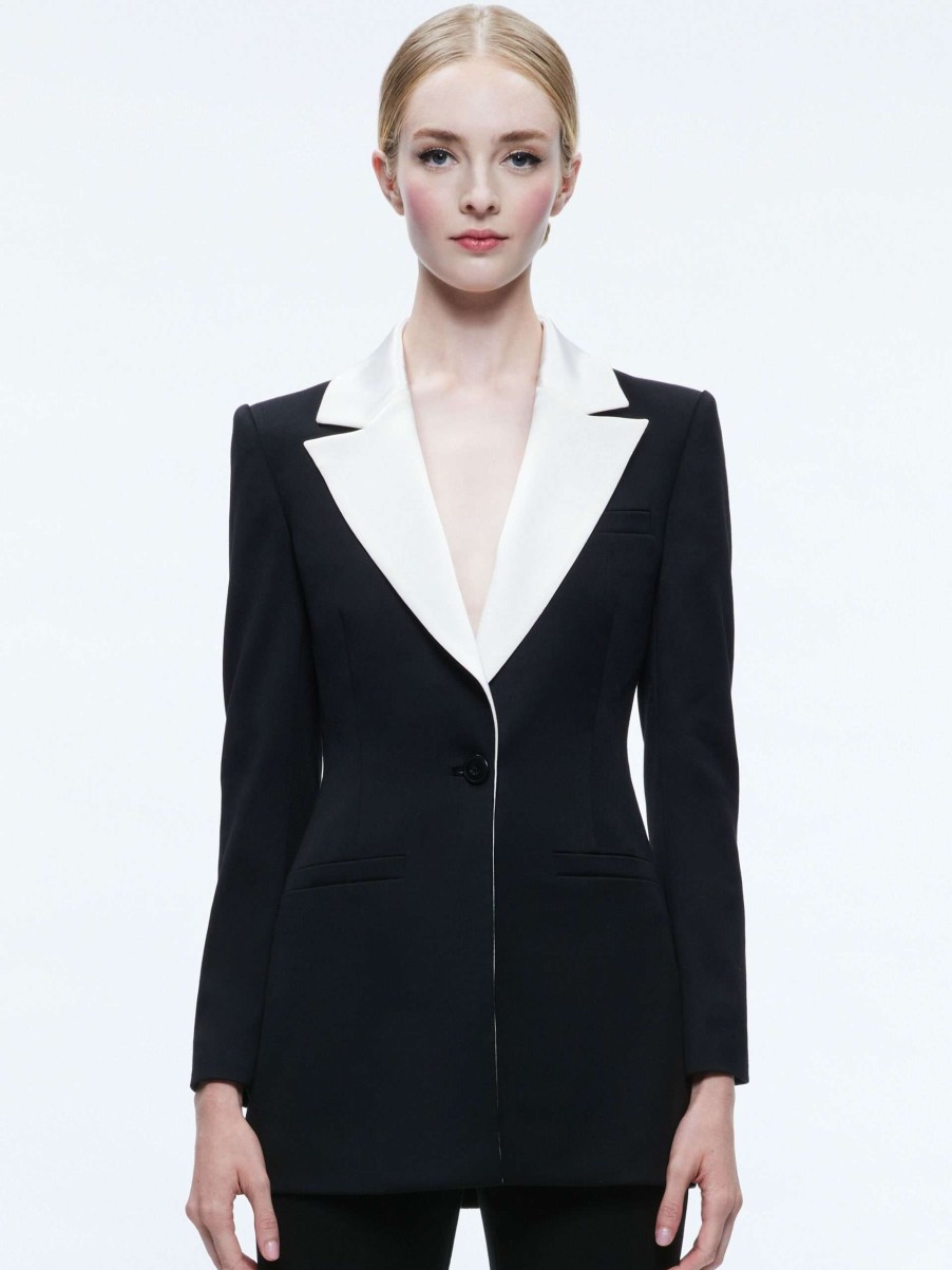 Jackets & Coats * | Silvie Fitted Blazer Alice And Olivia Best-Selling