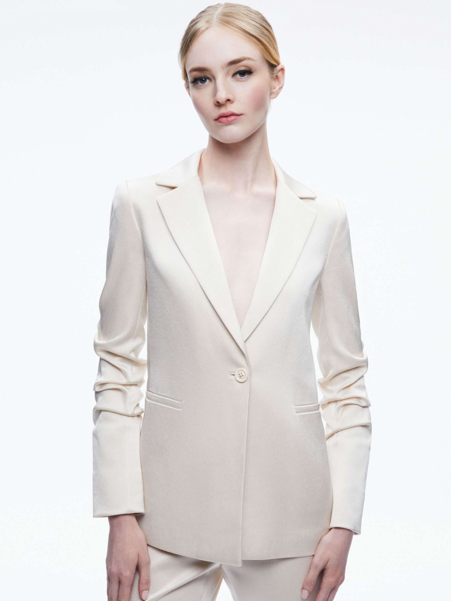 Jackets & Coats * | Pailey Fitted Notch Collar Blazer Alice And Olivia Large Choice