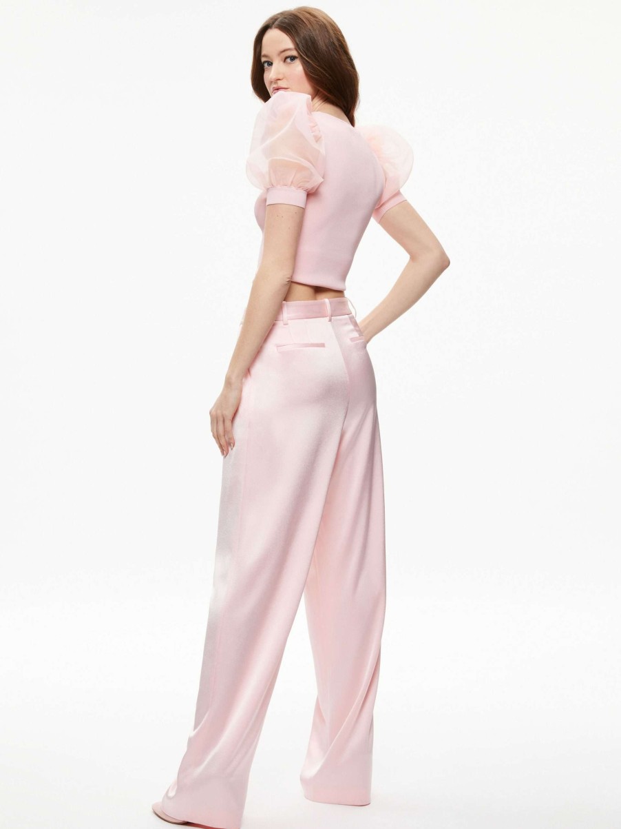 Pants * | Pompey High Waisted Pleated Pant Alice And Olivia Best-Selling