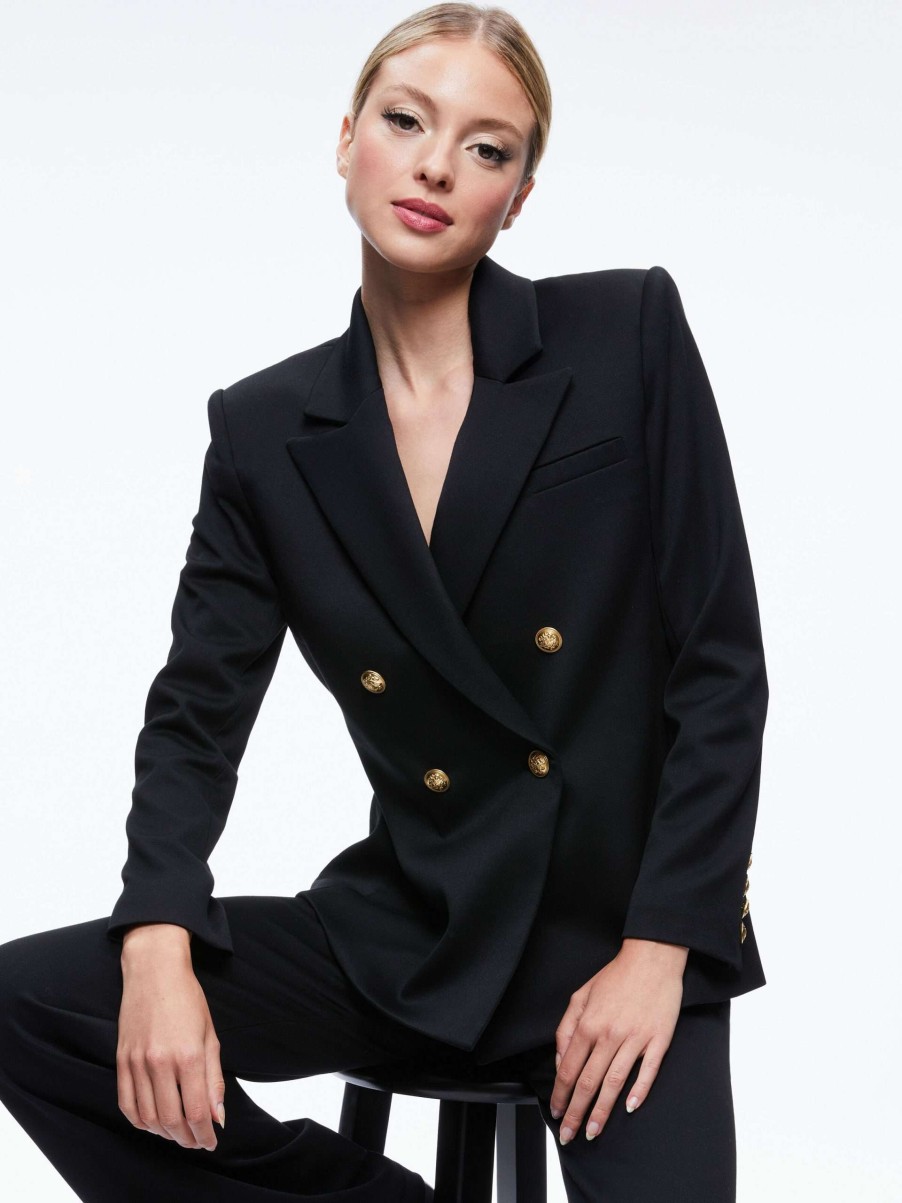 Jackets & Coats * | Anthony Double Breasted Blazer Alice And Olivia Discount Store