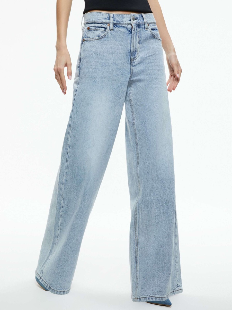 Pants * | Trish Mid Rise Baggy Jean Alice And Olivia Crazy Deals