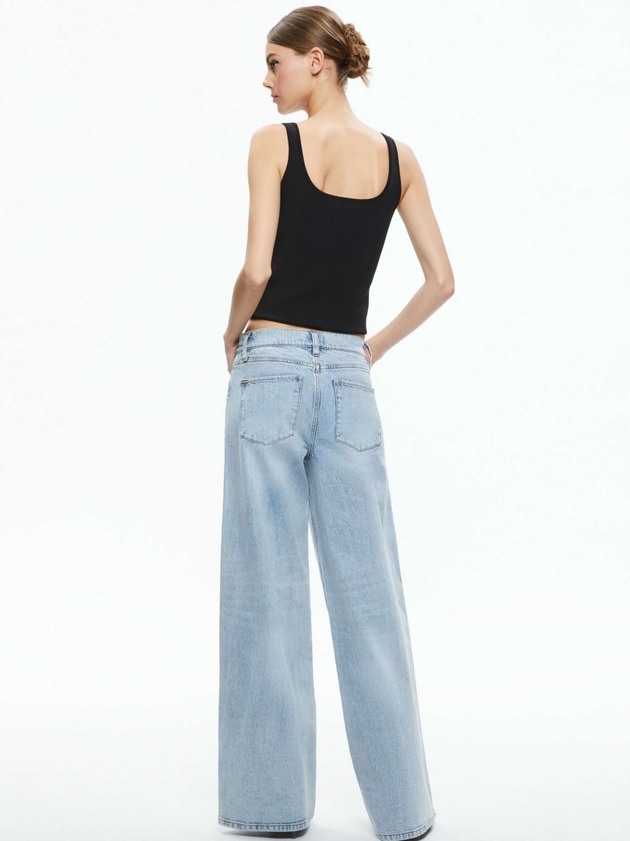 Pants * | Trish Mid Rise Baggy Jean Alice And Olivia Crazy Deals