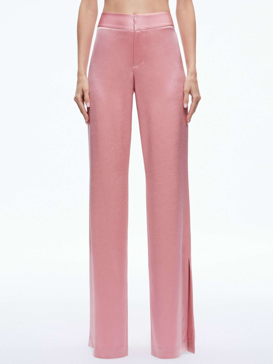 Pants * | Jc Wide Leg Side Slit Pant Alice And Olivia Excellent Quality