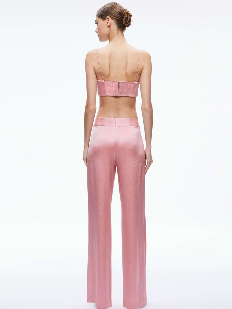 Pants * | Jc Wide Leg Side Slit Pant Alice And Olivia Excellent Quality