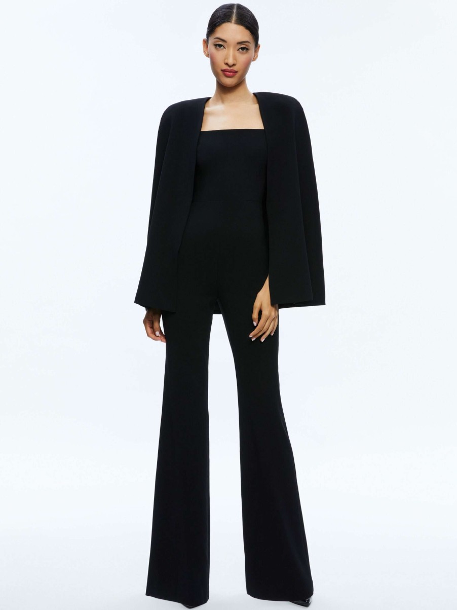 Jumpsuits * | Nova Cape Jumpsuit Alice And Olivia Clearance Sale