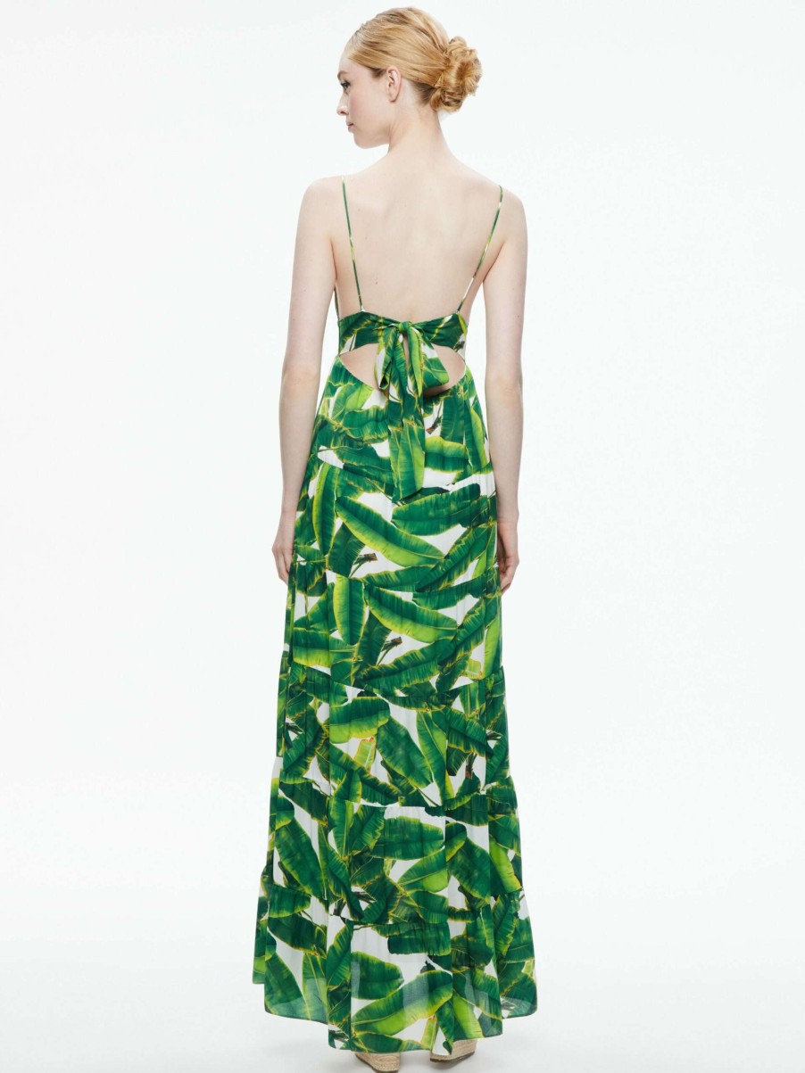 Dresses * | Karolina Tie Back Maxi Dress Alice And Olivia Exclusive Design