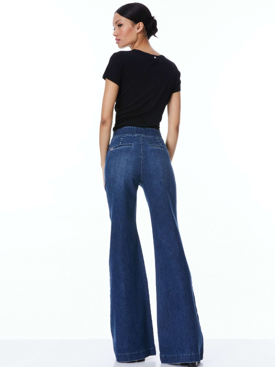 Pants * | Dylan High Waisted Wide Leg Jean Alice And Olivia Official