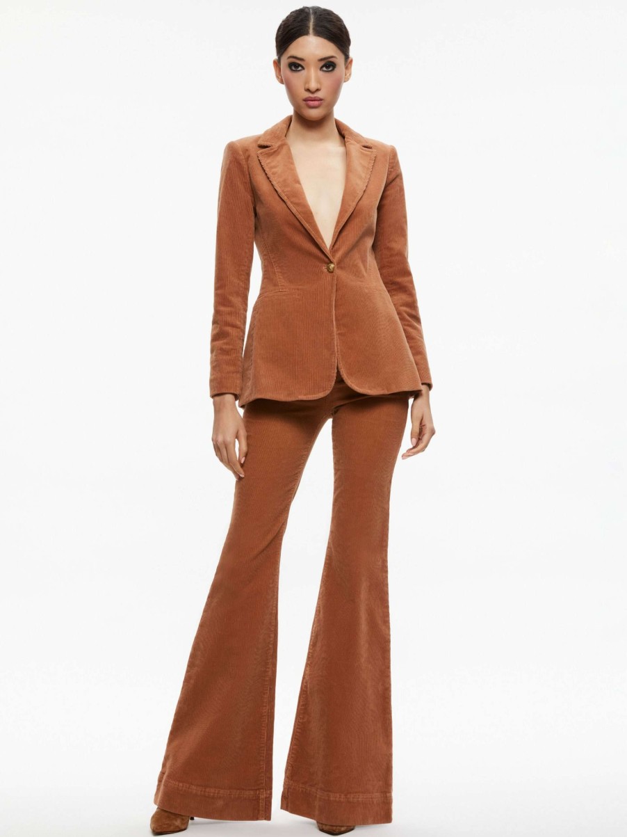 Jackets & Coats * | Macey Notch Collar Fitted Blazer Alice And Olivia Fashionable