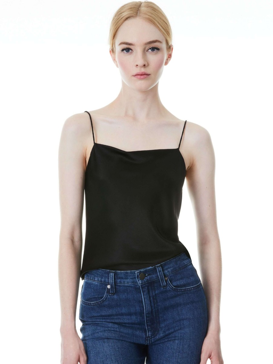 Tops * | Harmon Drapey Slip Tank Alice And Olivia Less Expensive