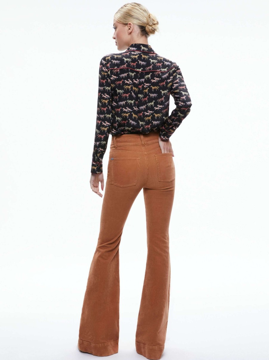 Pants * | Beautiful High Rise Bell Alice And Olivia Reliable Quality