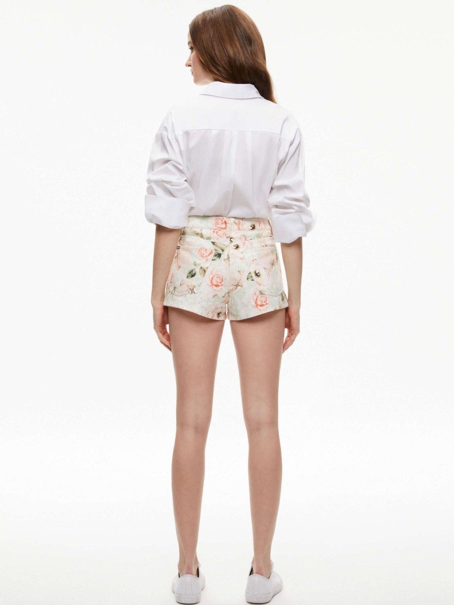 Shorts * | Amazing High Rise Denim Vintage Short Alice And Olivia 100% Guarantee