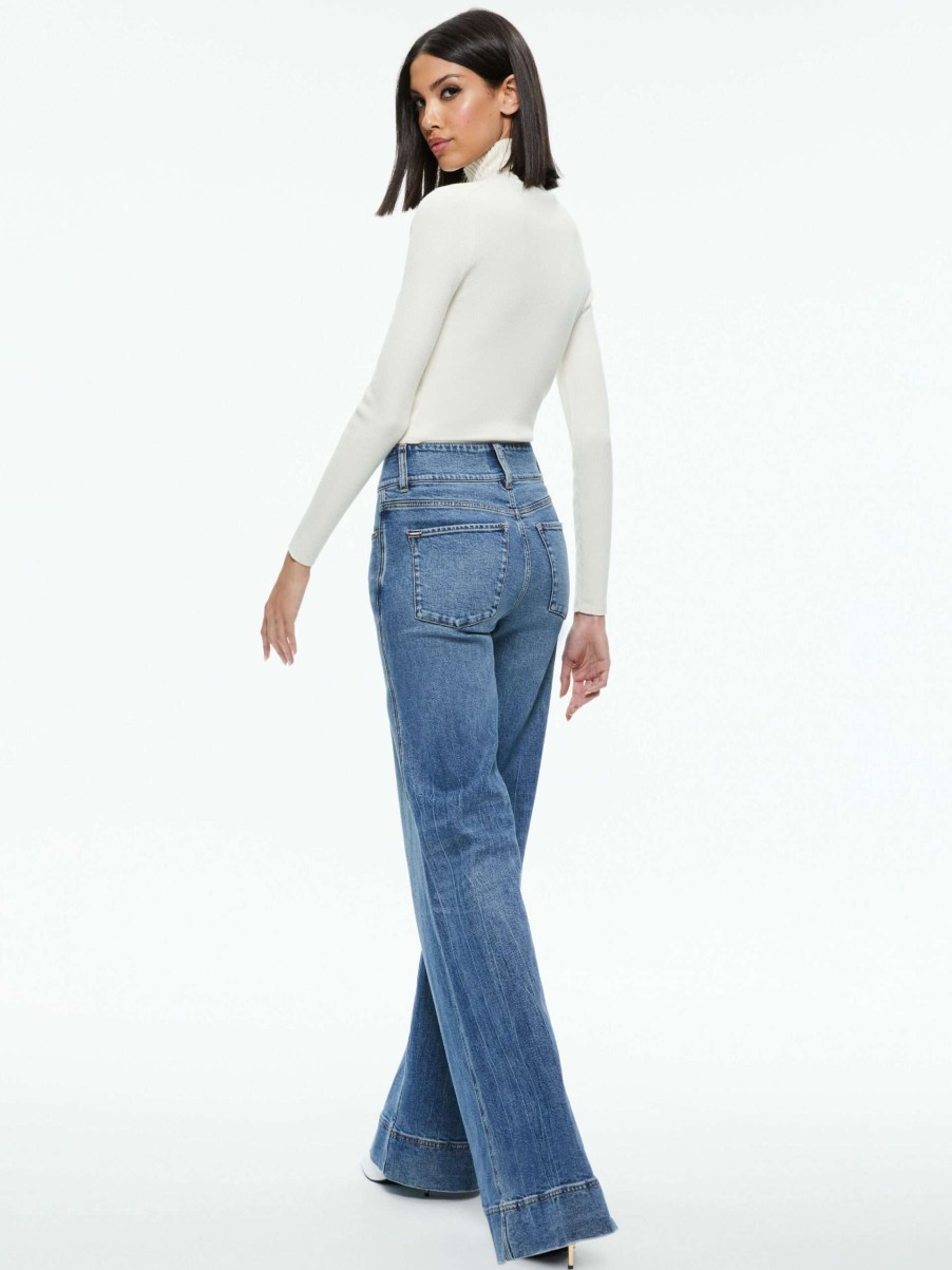 Sweaters * | Senaida Cropped Mock Neck Pullover Alice And Olivia Less Expensive