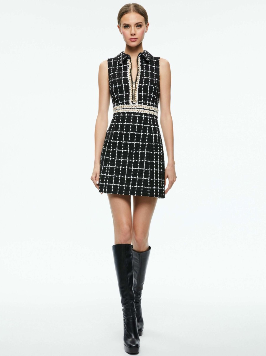 Dresses * | Ellis Tweed Mini Dress Alice And Olivia Less Expensive