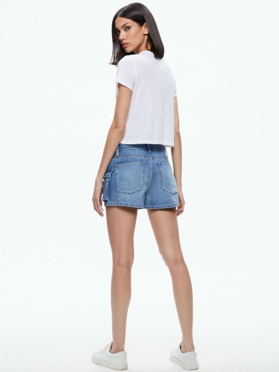 Shorts * | Cay Low Rise Cargo Short Alice And Olivia Crazy Deals