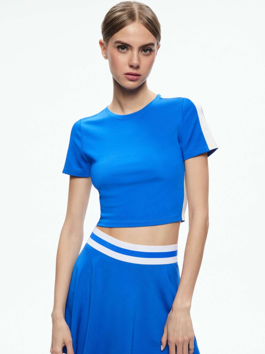 Tops * | Cindy Pickleball Cropped Tee Alice And Olivia Best-Selling