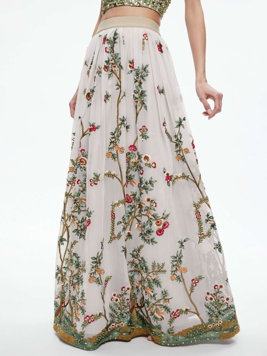 Skirts * | Catrina Embellished Gown Maxi Skirt Alice And Olivia High Quality