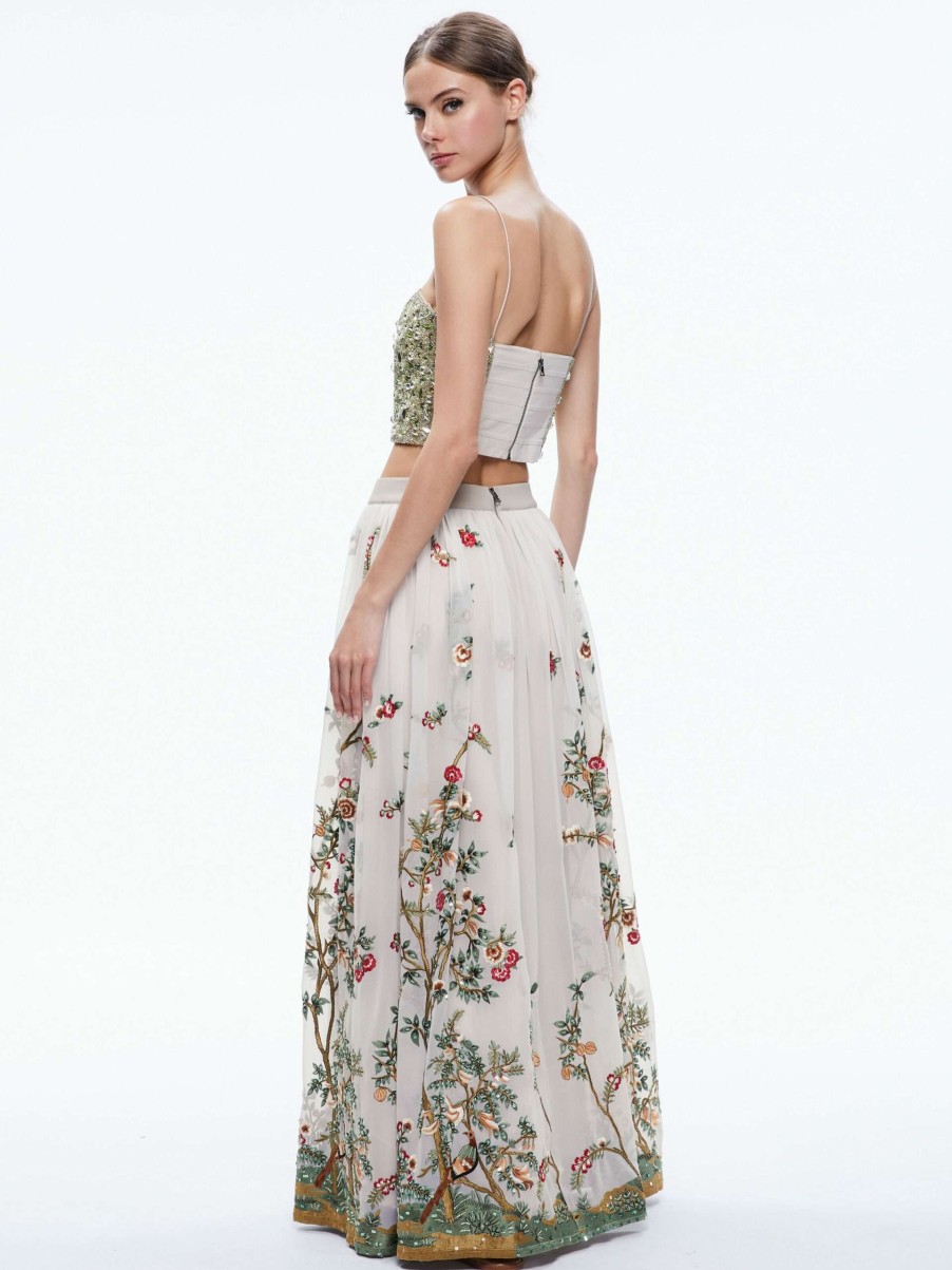 Skirts * | Catrina Embellished Gown Maxi Skirt Alice And Olivia High Quality