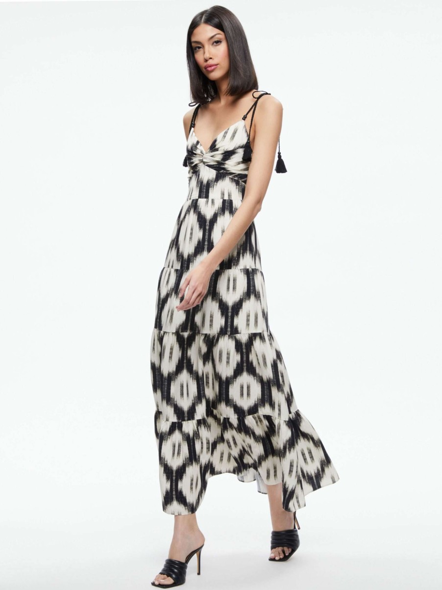 Dresses * | Katara Twist Top Tiered Maxi Dress Alice And Olivia Official