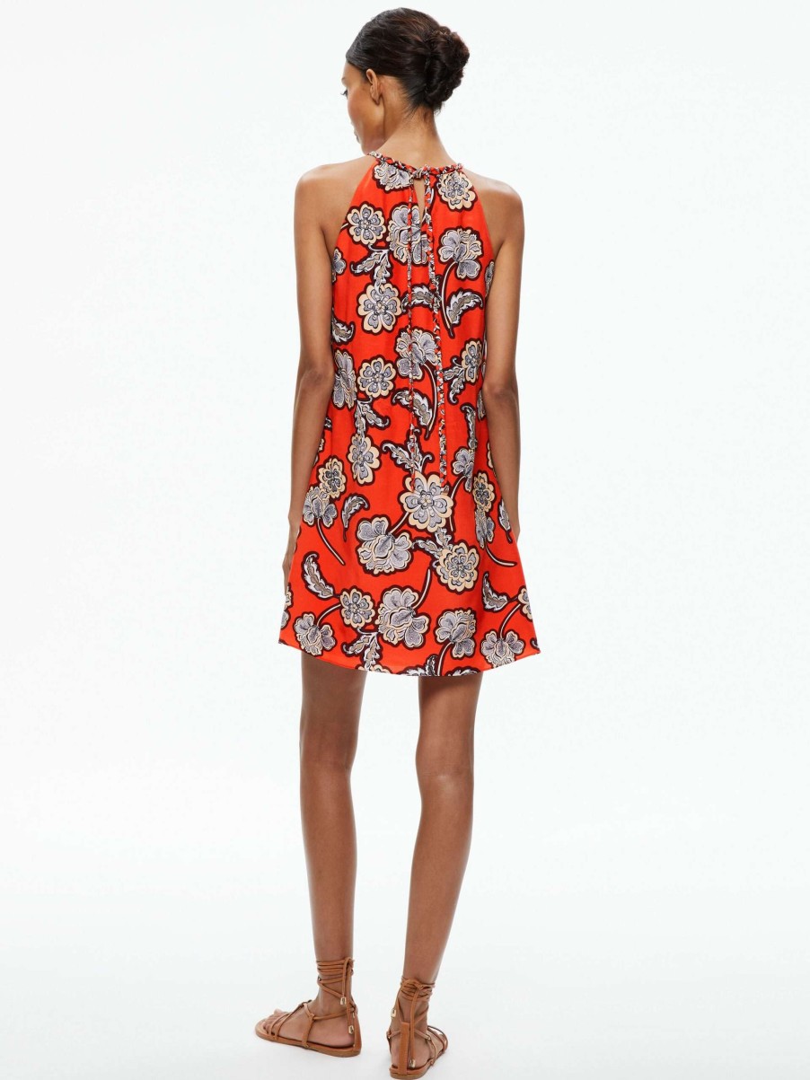 Dresses * | Quinn Braided Halterneck Mini Dress Alice And Olivia Fashionable