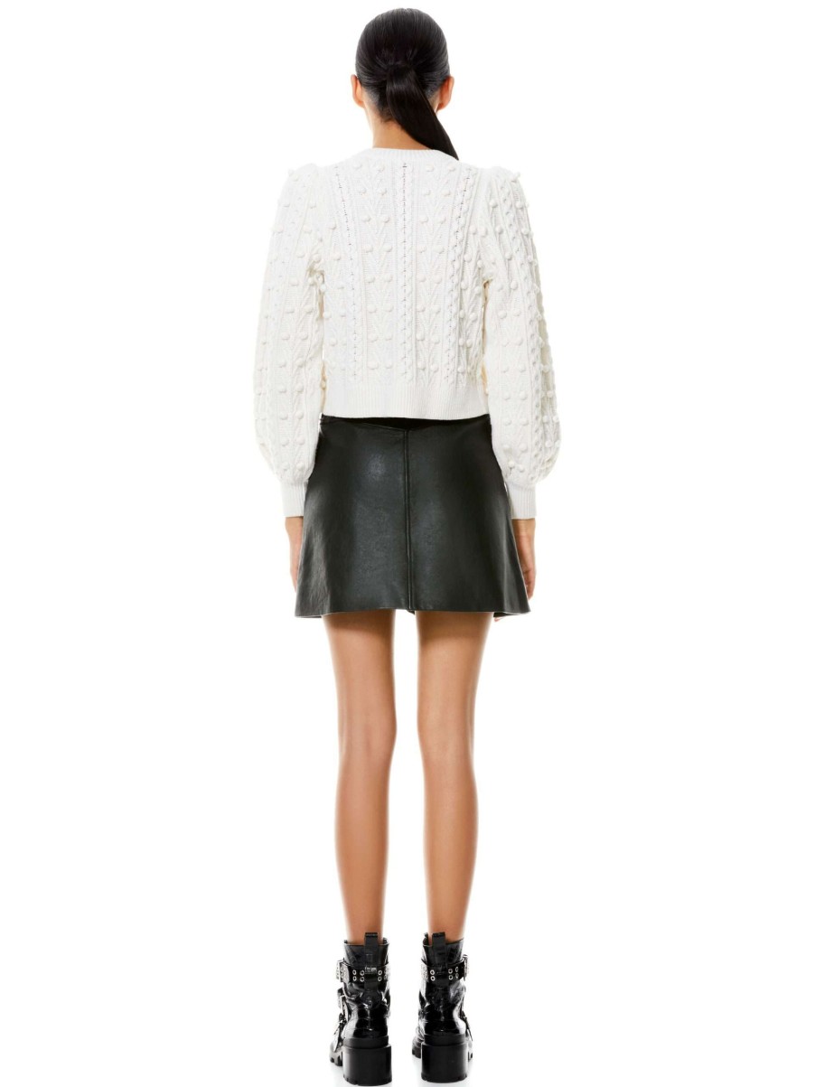 Sweaters * | Kitty Puff Sleeve Cardigan Alice And Olivia Free Delivery