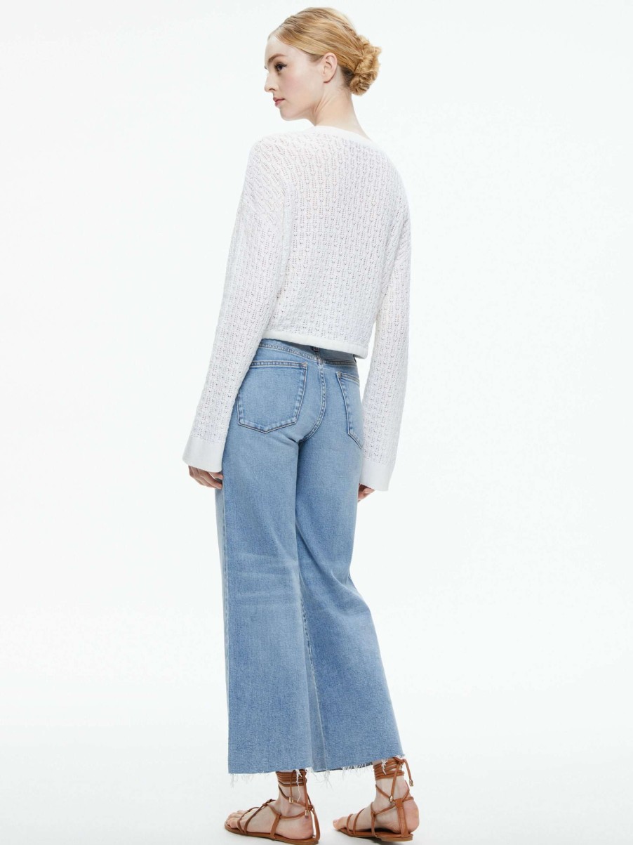 Sweaters * | Bernetta Cropped Pullover With Drawstring Alice And Olivia Discount Online