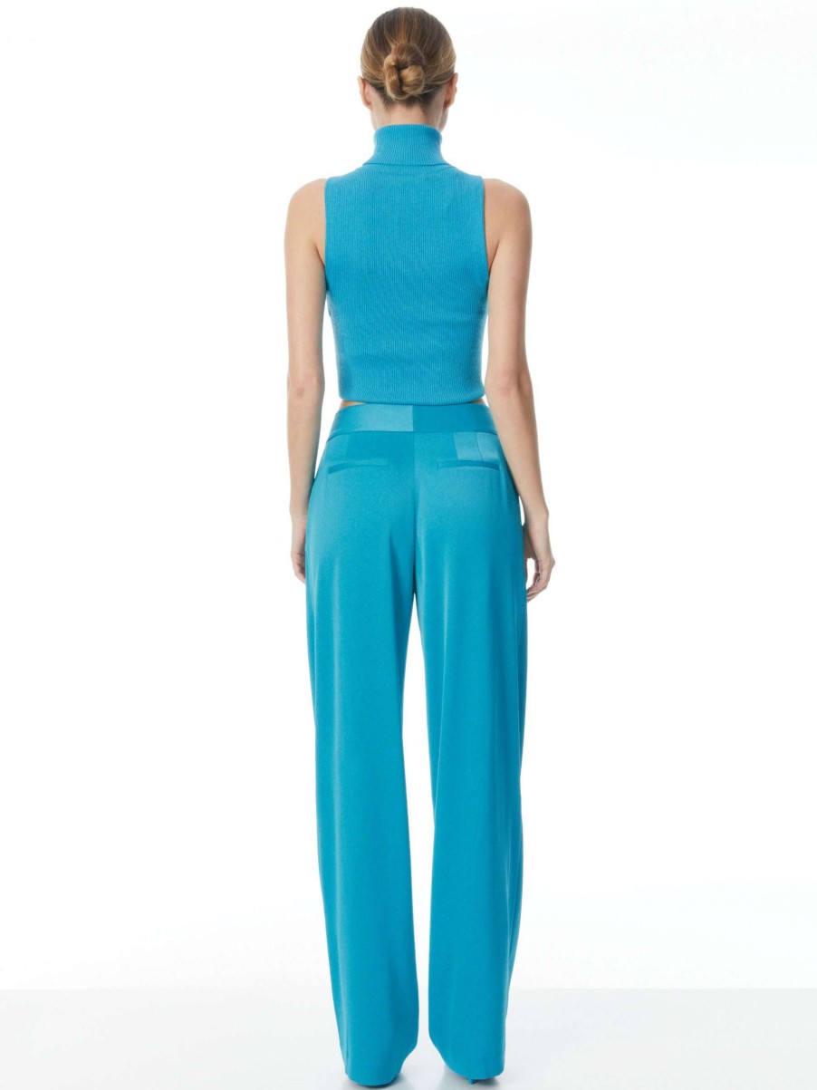 Pants * | Atia High Waisted Pleated Suit Pants Alice And Olivia Best Quality