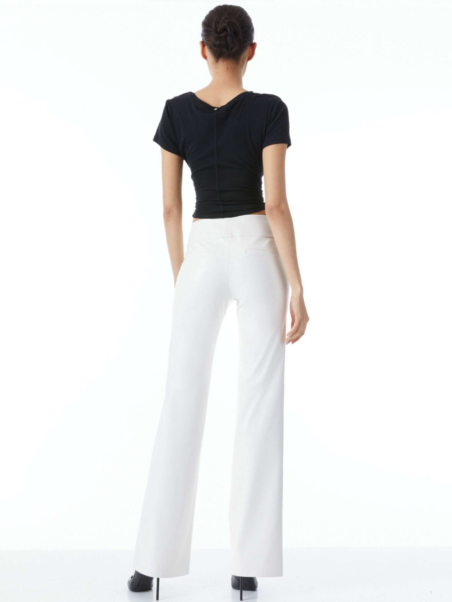 Pants * | Olivia Vegan Leather Bootcut Pant Alice And Olivia Featured