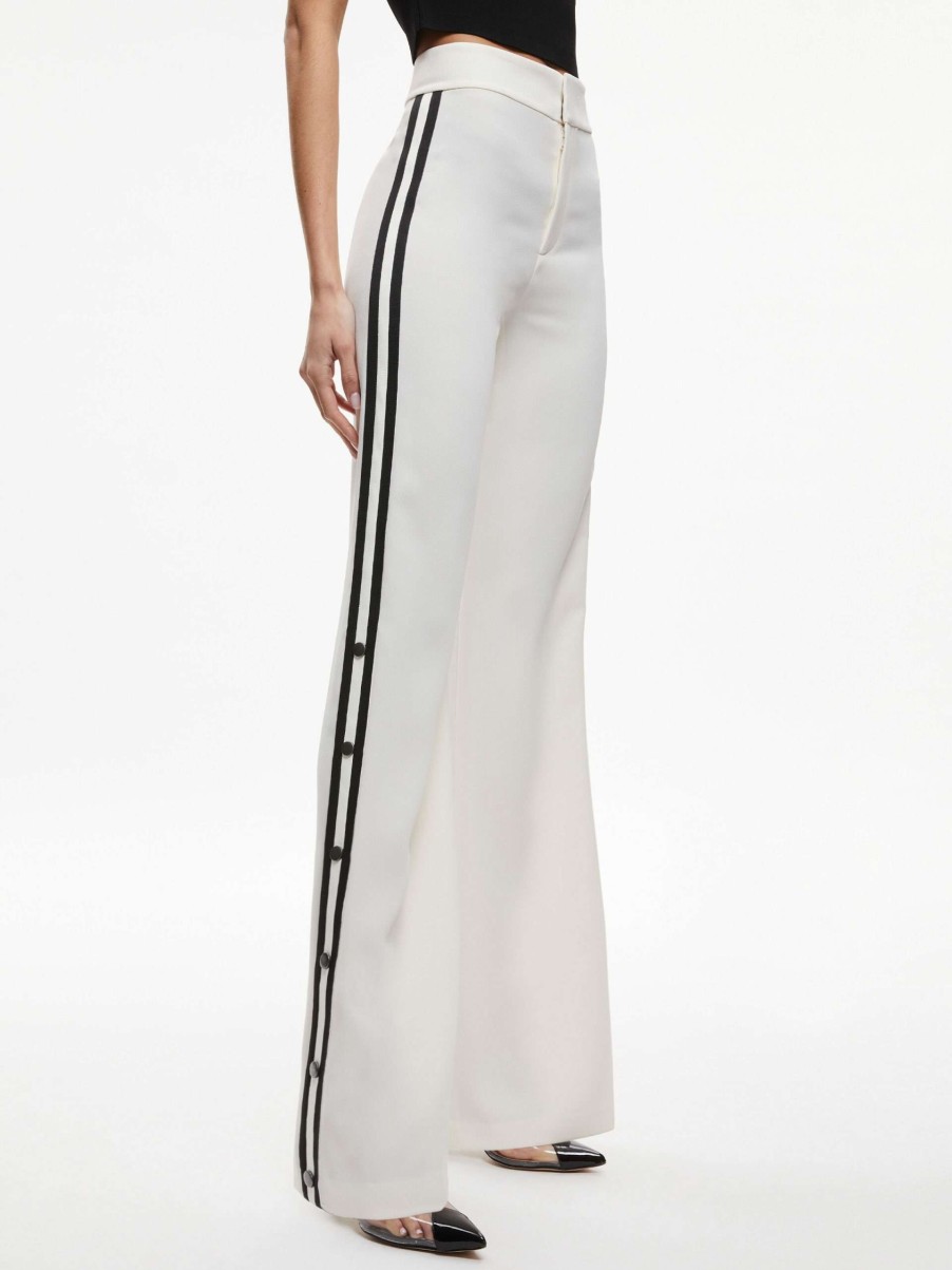 Pants * | Jc Side Snap Wide Leg Pant Alice And Olivia Less Expensive