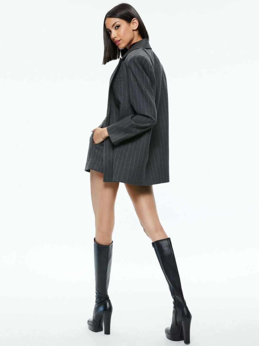 Jackets & Coats * | Colley Notch Collar Blazer Alice And Olivia Special Style