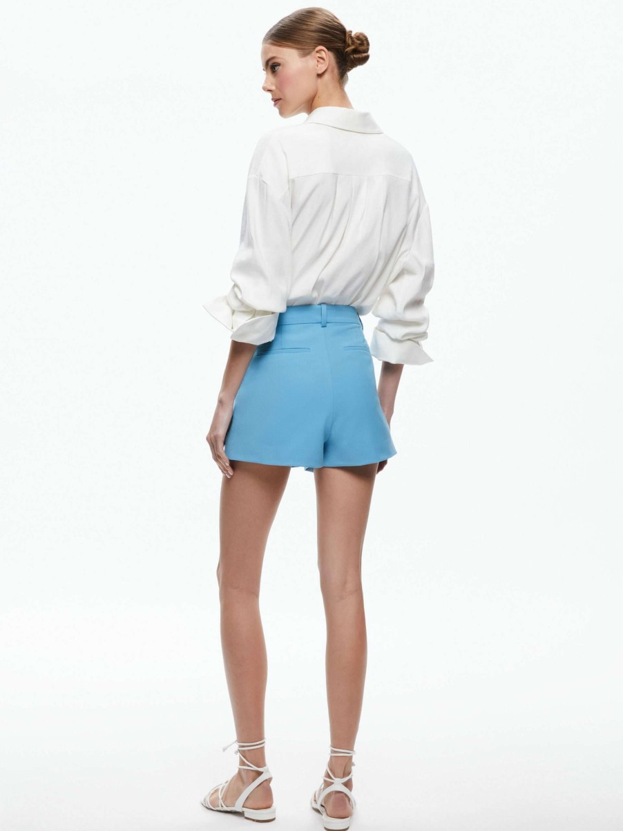 Shorts * | Gary High Waisted Front Pleat Short Alice And Olivia Fashionable