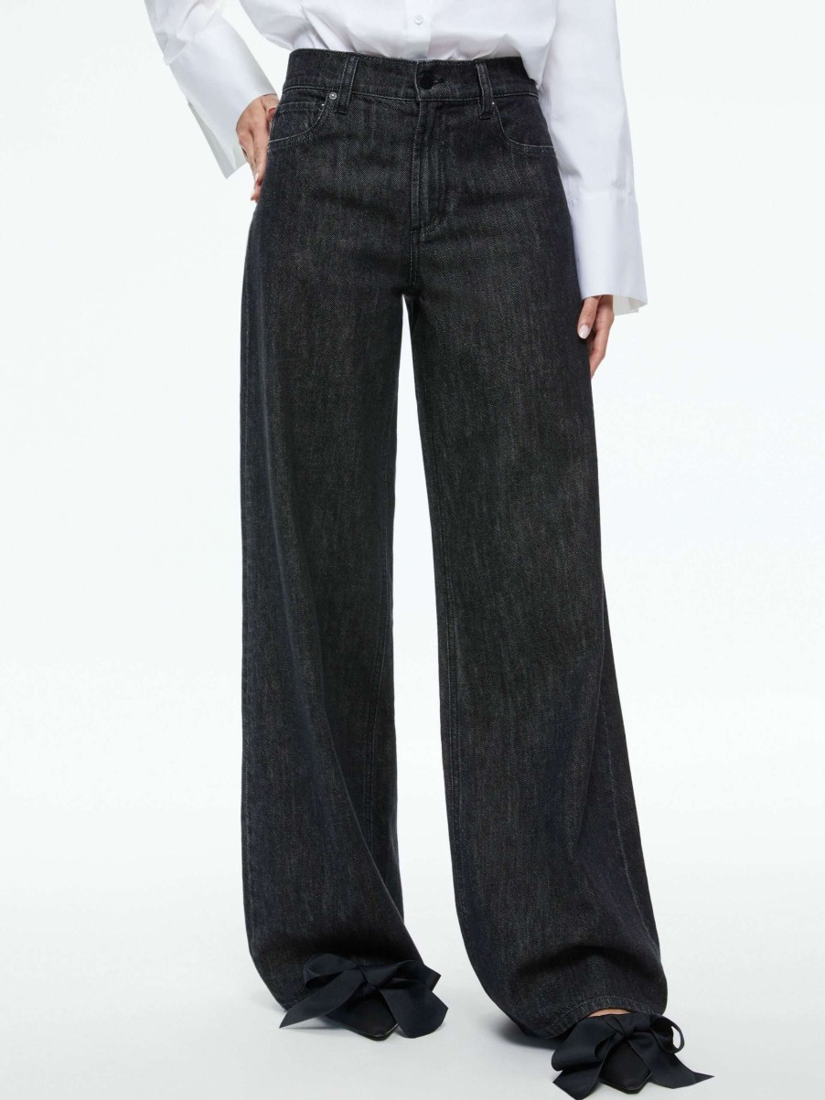 Pants * | Trish Mid Rise Baggy Jean Alice And Olivia Reliable Quality