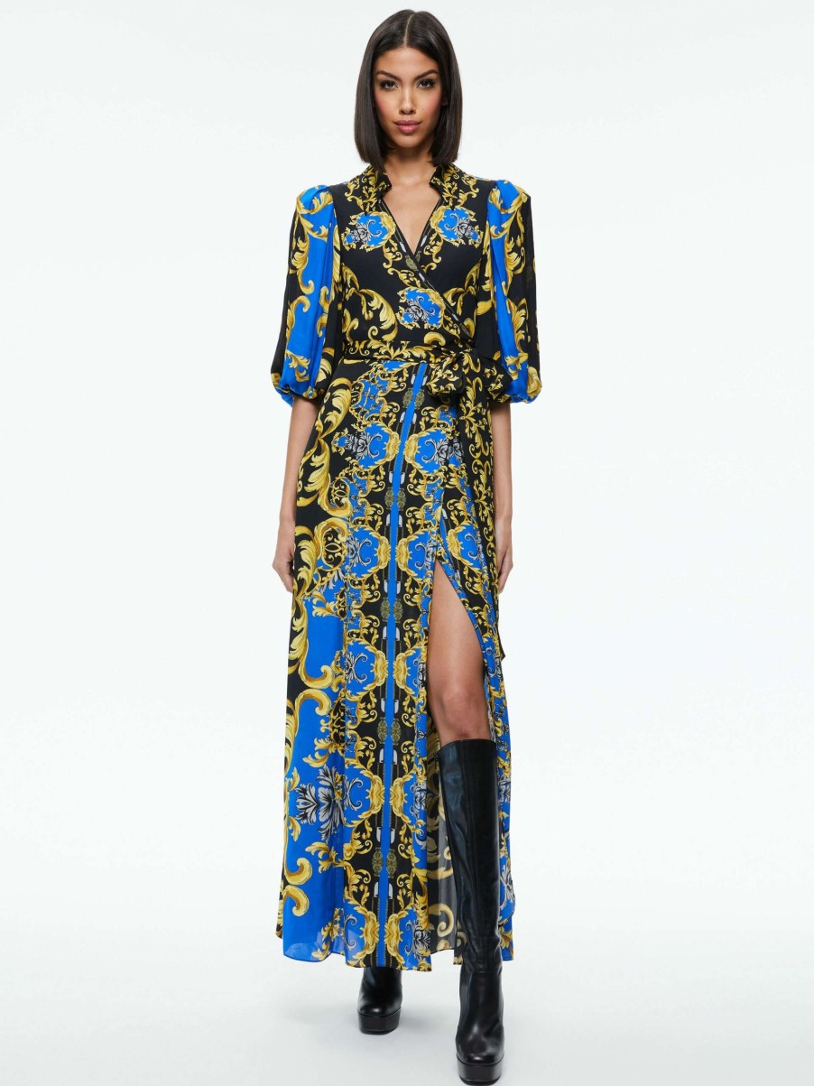 Dresses * | Alisa Wrap Maxi Shirt Dress Alice And Olivia Classical