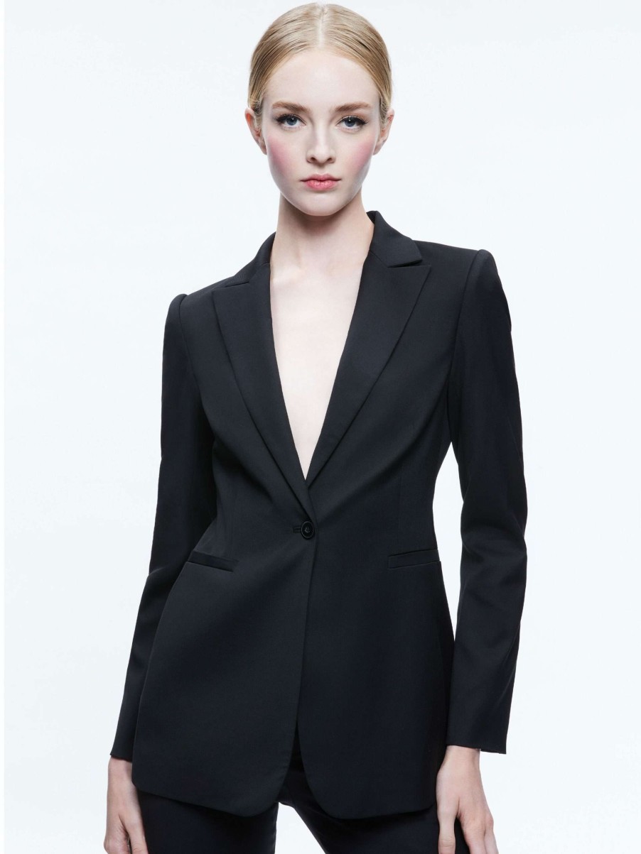 Jackets & Coats * | Breann Fitted Blazer Alice And Olivia Flash Sale