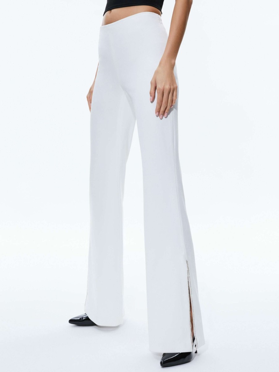 Pants * | Lara Side Slit Pant Alice And Olivia Crazy Deals